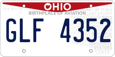 OH license plate GLF4352