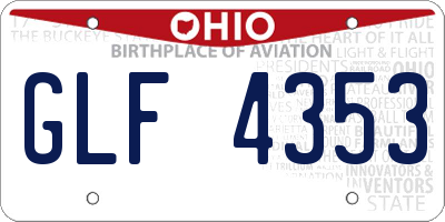 OH license plate GLF4353