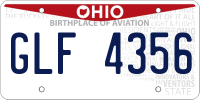 OH license plate GLF4356