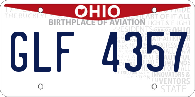 OH license plate GLF4357