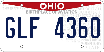 OH license plate GLF4360