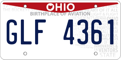 OH license plate GLF4361