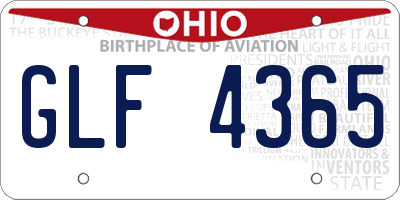 OH license plate GLF4365