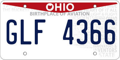 OH license plate GLF4366