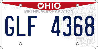 OH license plate GLF4368