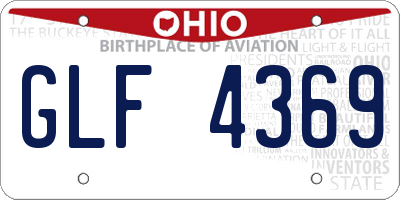 OH license plate GLF4369