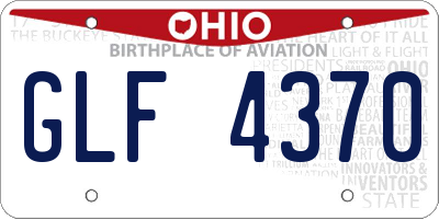 OH license plate GLF4370