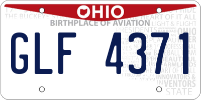 OH license plate GLF4371