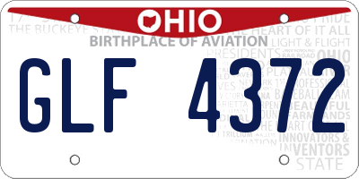 OH license plate GLF4372