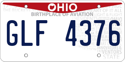 OH license plate GLF4376