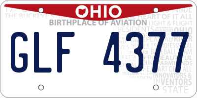 OH license plate GLF4377
