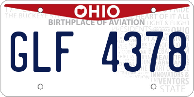OH license plate GLF4378