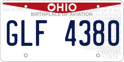 OH license plate GLF4380
