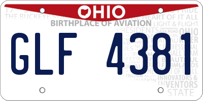 OH license plate GLF4381