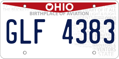 OH license plate GLF4383