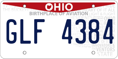 OH license plate GLF4384
