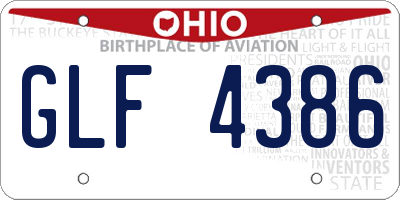 OH license plate GLF4386
