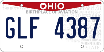 OH license plate GLF4387