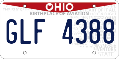 OH license plate GLF4388