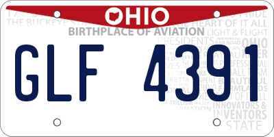 OH license plate GLF4391