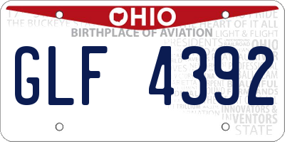 OH license plate GLF4392