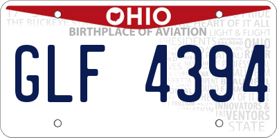 OH license plate GLF4394