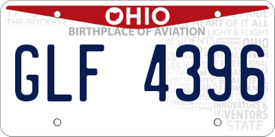 OH license plate GLF4396