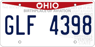 OH license plate GLF4398