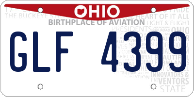 OH license plate GLF4399