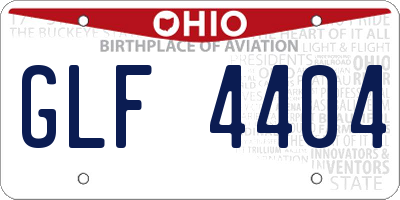 OH license plate GLF4404
