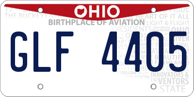 OH license plate GLF4405