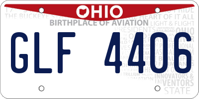 OH license plate GLF4406