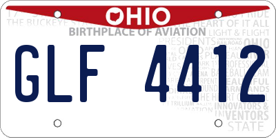 OH license plate GLF4412