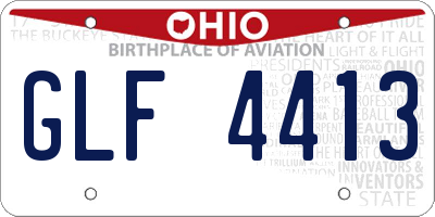 OH license plate GLF4413