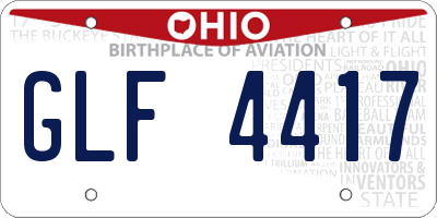 OH license plate GLF4417