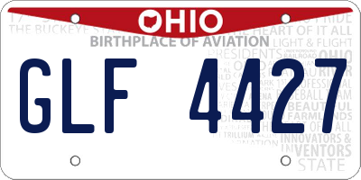 OH license plate GLF4427