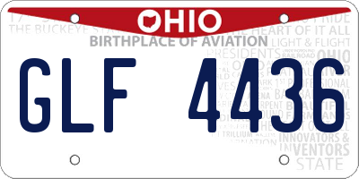 OH license plate GLF4436