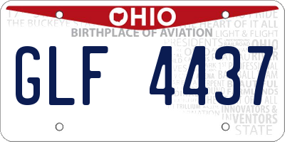 OH license plate GLF4437