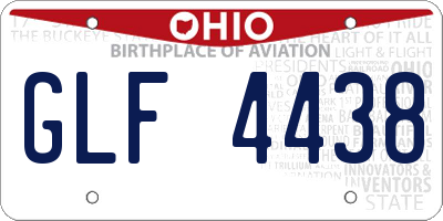 OH license plate GLF4438