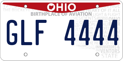 OH license plate GLF4444