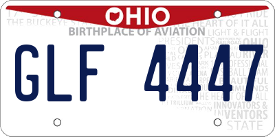 OH license plate GLF4447