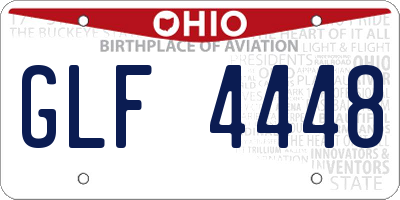OH license plate GLF4448