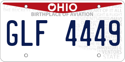 OH license plate GLF4449