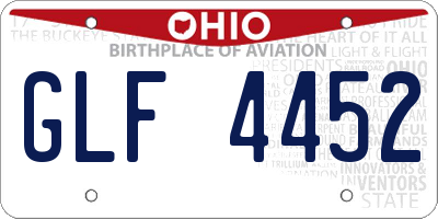 OH license plate GLF4452