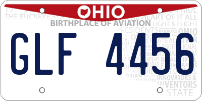 OH license plate GLF4456