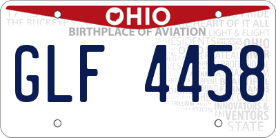 OH license plate GLF4458