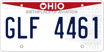 OH license plate GLF4461