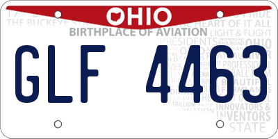 OH license plate GLF4463