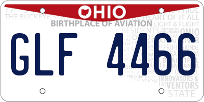 OH license plate GLF4466