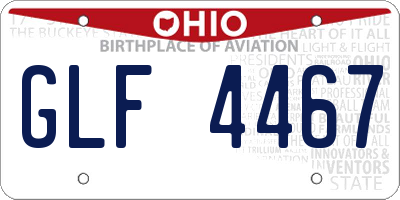 OH license plate GLF4467